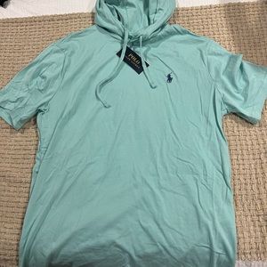 Polo short sleeve hooded shirt